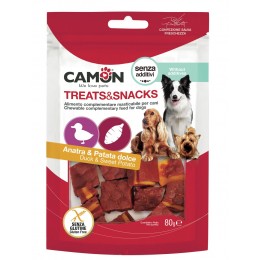 Camon Cane Snack Quadrotti Anatra Patata dolce 2,5cm 80gr